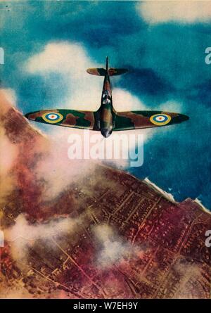 Un' Vickers Supermarine Spitfire", 1940. Artista: sconosciuto Foto Stock