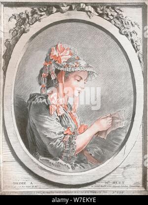 " Ritratto di Madame Huet', C1773. Artista: Gilles Demarteau. Foto Stock