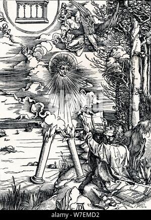 'St John divorando il libro", 1498 (1906). Artista: Albrecht Dürer. Foto Stock