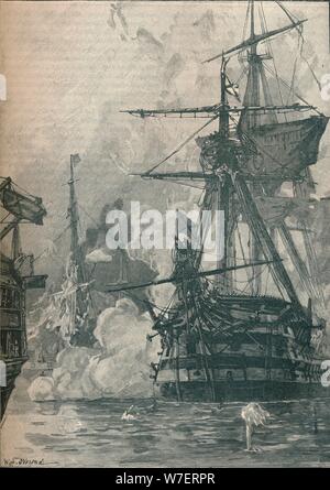 L'attacco della Russia su Sinop, Turchia, 1853 (1906). Artista: sconosciuto. Foto Stock