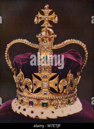 "La Corona d'Inghilterra, St Edward's Crown', C1937. Artista: sconosciuto. Foto Stock