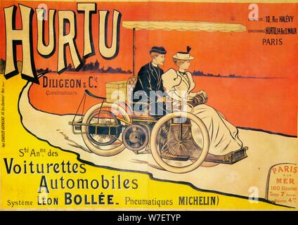 Pubblicità per automobili Hurtu, c1896. Artista: sconosciuto. Foto Stock