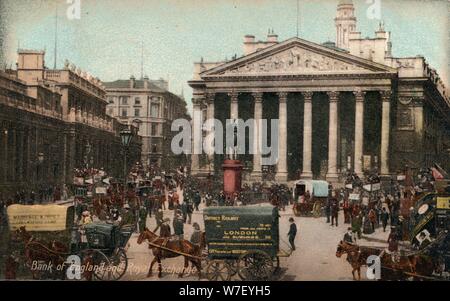 " La Banca di Inghilterra e Royal Exchange', C1910. Artista: sconosciuto. Foto Stock
