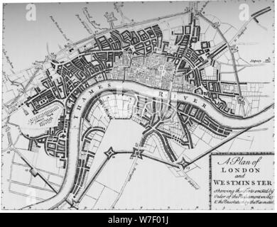 Piano di Londra e Westminster, 1749 (1903). Artista: sconosciuto. Foto Stock
