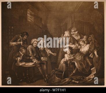 'Un Rake's Progress - 7: Flotta prigione", 1733. Artista: William Hogarth. Foto Stock