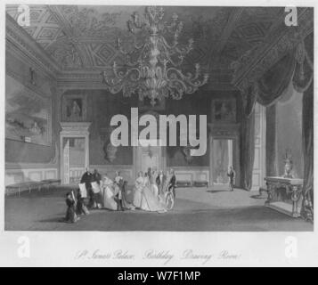 'St. James's Palace. Compleanno. Drawing Room', C1841. Artista: Henry Melville. Foto Stock