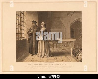 'Sir Thomas More e sua figlia Margaret', (1878). Artista: Robert Anderson. Foto Stock