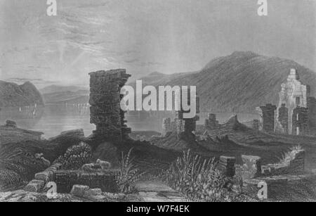 'Vista delle rovine di Fort Ticonderoga', 1859. Artista: Thomas Abiel prima. Foto Stock