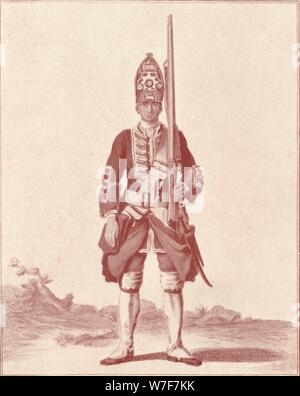 'Gentleman, il settimo (Royal Fusiliers) 1742', 1742 (1909). Artista: sconosciuto. Foto Stock