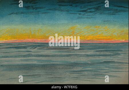 'L'scemando di giorno polare, 22 settembre 1893. Disegno a pastello', 1893 (1897). Artista: Fridtjof Nansen. Foto Stock