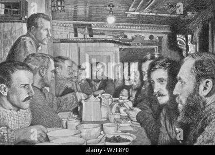 " Alla Tavola di Cena, 14 febbraio, 1895', 1895, (1897). Artista: Johan Nordhagen. Foto Stock