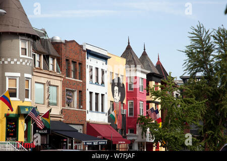 Adams Morgan è una diversa culturalmente quartiere in NW, Washington, D.C. Foto Stock