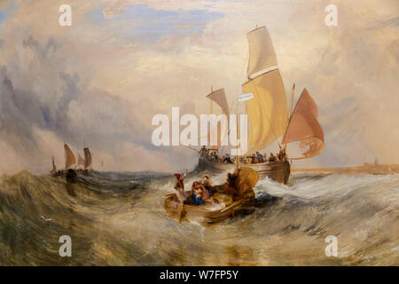 Ora per il pittore, i passeggeri diretti a bordo, dettaglio, JMW Turner, 1827, Foto Stock