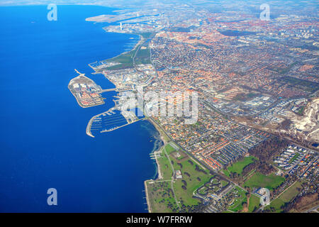 Costa svedese , Vista aerea della città di Malmo Foto Stock