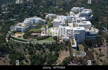 Vista aerea del J. Paul Getty Museum of Art di Los Angeles in California Foto Stock