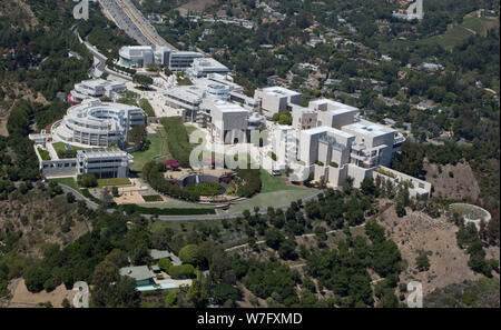 Vista aerea del J. Paul Getty Museum of Art di Los Angeles in California Foto Stock