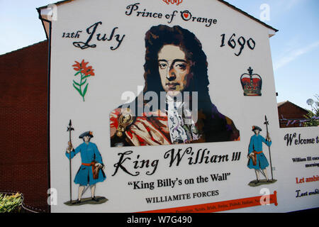 Il principe William III murale, Sandy Row, Belfast, Nordirland/ Irlanda del Nord (nur fuer redaktionelle Verwendung. Keine Werbung. Referenzdatenbank: http Foto Stock