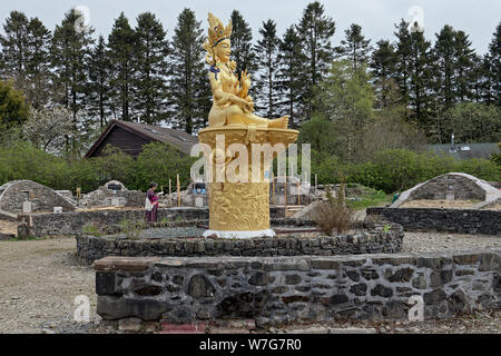 Kagyu Samye Ling Monastero e centro tibetano - guarigione statua Tara Foto Stock