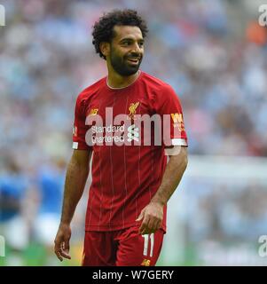 MOHAMED SALAH LIVERPOOL LIVERPOOL V Manchester City, fa scudo della Comunità lo stadio di Wembley a Londra, Inghilterra 04 agosto 2019 GBD14543 Liverpool e Manchester City la comunità fa scudo 04/08/19 ATTENZIONE! Questa fotografia può essere utilizzata solo per il giornale e/o rivista scopi editoriali. Non possono essere utilizzate per pubblicazioni riguardanti 1 player, 1 Club o 1 concorrenza senza autorizzazione scritta da parte di Football DataCo Ltd. Per qualsiasi domanda, contattare Football DataCo Ltd il +44 (0) 207 864 9121 Foto Stock