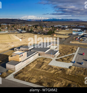 Centro di lava Museum, Hvolsvollur Town, Islanda Foto Stock