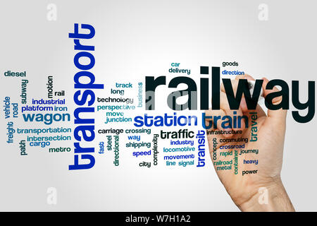 Parola ferroviaria concetto di cloud Foto Stock
