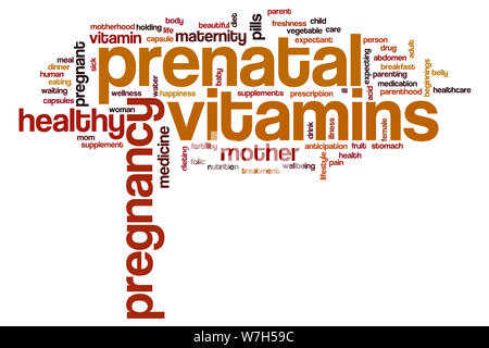 Vitamine prenatale parola concetto di cloud Foto Stock