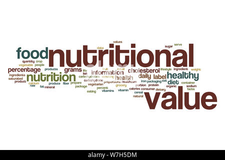 Il valore nutrizionale di parola il concetto di cloud Foto Stock