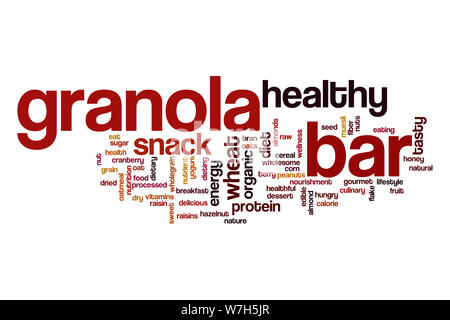 Granola bar parola concetto di cloud Foto Stock