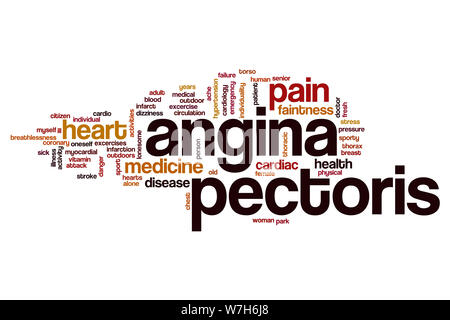 Angina pectoris parola concetto di cloud Foto Stock