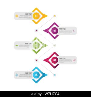 Presentazione aziendale modello infografico con le opzioni o i passi del vettore modello design illustrazione Illustrazione Vettoriale