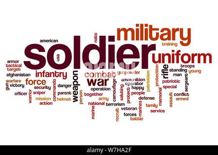 Soldato parola concetto di cloud Foto Stock
