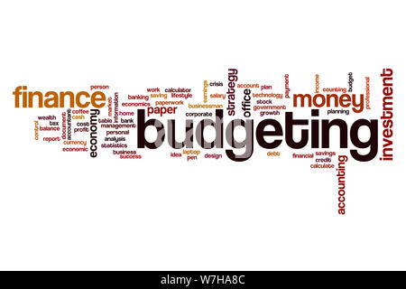 Budgeting parola concetto di cloud Foto Stock