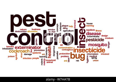 Pest Control word concetto di cloud Foto Stock