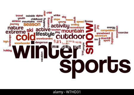 Sport invernali parola concetto di cloud Foto Stock