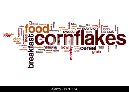 Cornflakes parola concetto di cloud Foto Stock