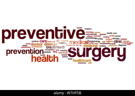 Chirurgia preventiva parola concetto di cloud Foto Stock