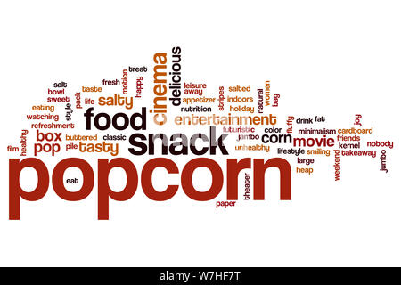 Il Popcorn parola concetto di cloud Foto Stock