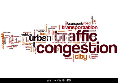 La congestione del traffico di parola il concetto di cloud Foto Stock