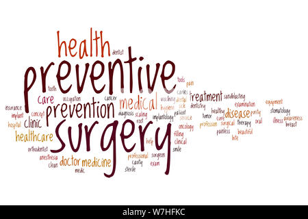 Chirurgia preventiva parola concetto di cloud Foto Stock