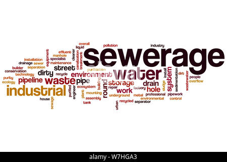 Rete fognaria di parola il concetto di cloud Foto Stock