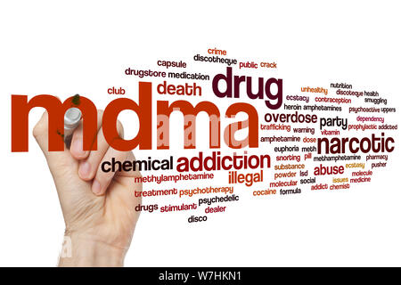 MDMA parola concetto di cloud Foto Stock