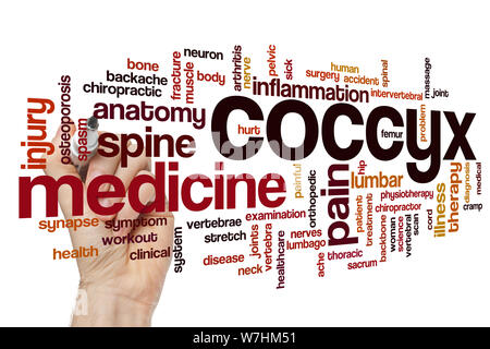 Coccyx parola concetto di cloud Foto Stock