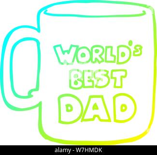 Gradiente a freddo la linea di disegno di un mondi migliori papà mug Illustrazione Vettoriale