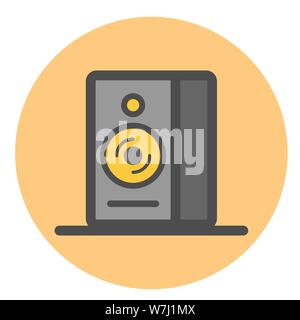 Icona altoparlante, audio e altoparlanti audio e Illustrazione Vettoriale