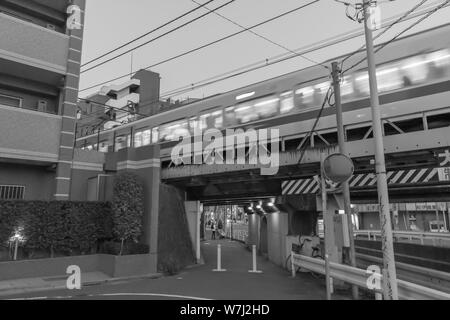 A volte foto in bianco e nero di Tokyo riflettono la sua vera personalità e carattere molto meglio rispetto a quelle a colori. Foto Stock