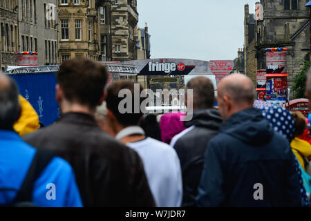 La frangia di Edinburgh è stata fondata nel 1947 come alternativa al Edinburgh International Festival, si svolge ogni anno a Edimburgo, Scozia Foto Stock