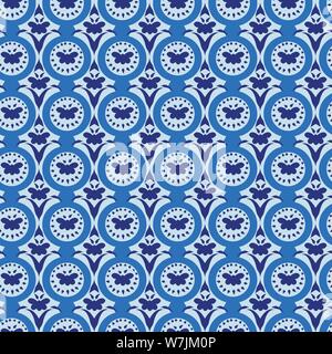 Vettore senza giunture motivo ornamentale con farfalle in disposizione geometrica Illustrazione Vettoriale