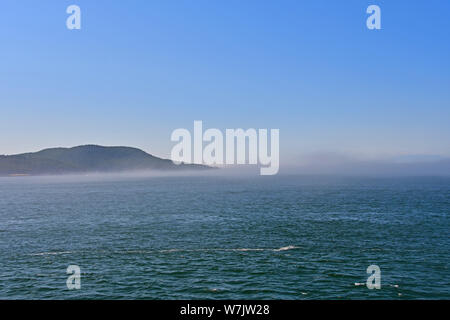 Nebbia di mattina su Salish mare nei pressi di Anacortes, Washington, Stati Uniti d'America Foto Stock