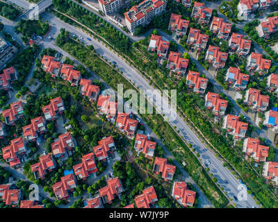 Vista aerea di ville in Nanning city, a sud della Cina di Guangxi Zhuang Regione autonoma, 3 giugno 2017. Il XIV Cina-ASEAN Expo è stato pianificato fro Foto Stock