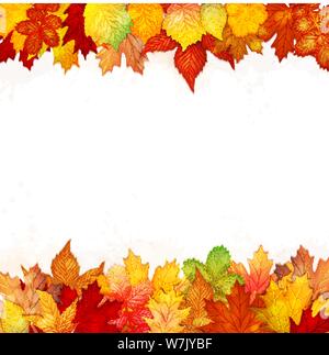 Autunno sfondo con foglie colorate vettore Illustrazione Vettoriale